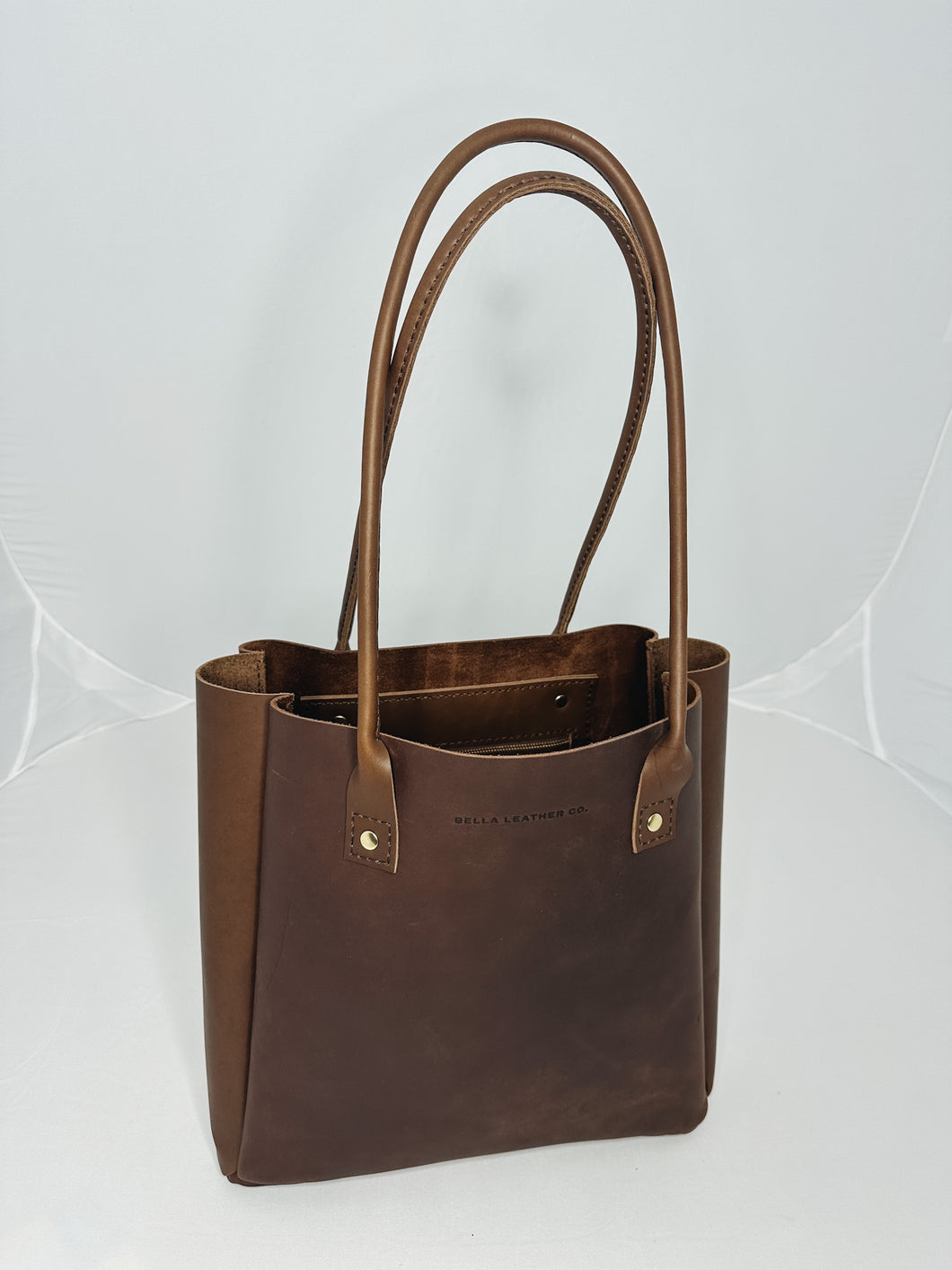 Rolled Handle Tote - Chocolate