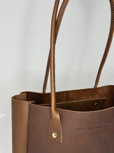 Load image into Gallery viewer, Rolled Handle Tote - Chocolate
